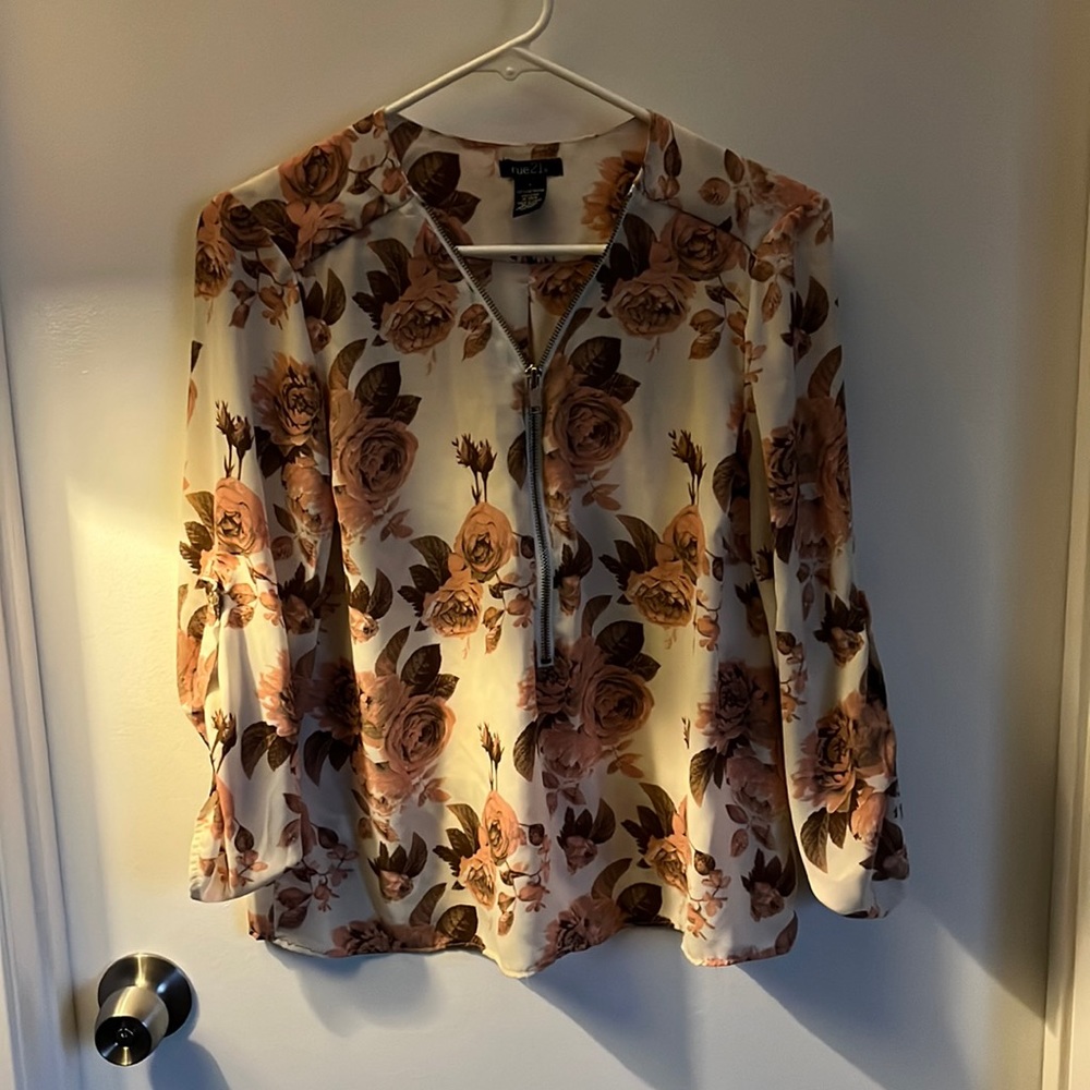 Floral blouse by rue 21 with zip up